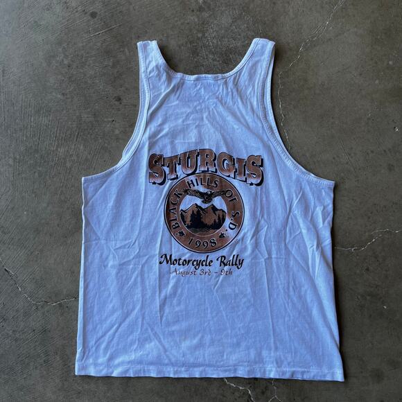 VINTAGE STURGIS MOTORCYCLE RALLY SHIRT 1998 TANKTOP MENS LARGE USA BIKER SUMMER - Picture 2 of 5